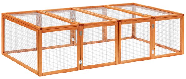PawHut Gabbia per Animali da Compagnia, Gabbia per Roditori, Gabbia per Piccoli Animali in Legno di Abete, Naturale 181 x 100 x 48 cm | Aosom Italy