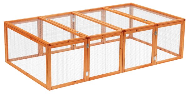 PawHut Gabbia per Animali da Compagnia, Gabbia per Roditori, Gabbia per Piccoli Animali in Legno di Abete, Naturale 181 x 100 x 48 cm | Aosom Italy