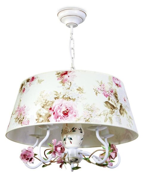 BRILAGI - Lampadario a catena FLORENCE 5xE14/40W/230V bianco/rosa