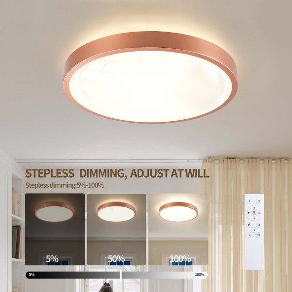 BRILAGI - Lampada LED dimmerabile GLASS POOL DOUBLE LED/48W/230V 40 cm ramata + telecomando
