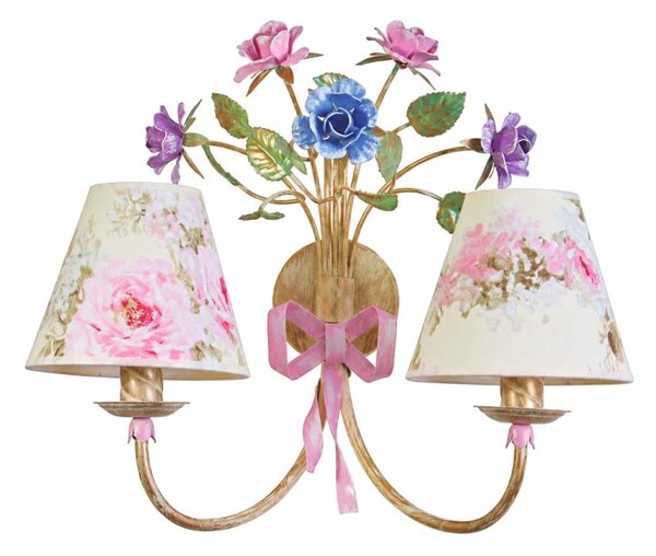 BRILAGI - Lampada da parete ROMANCE 2xE14/40W/230V multicolore/beige/patina