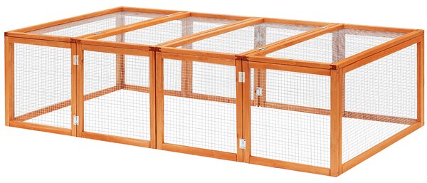 PawHut Gabbia per Animali da Compagnia, Gabbia per Roditori, Gabbia per Piccoli Animali in Legno di Abete, Naturale 181 x 100 x 48 cm | Aosom Italy