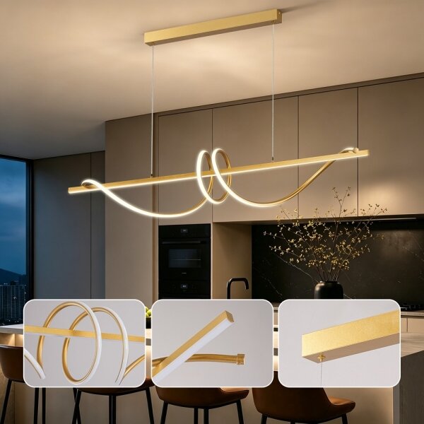 BRILAGI - Lampada LED dimmerabile a sospensione su cavo SIGNATURE LED/50W/230V 120 cm dorata + telecomando