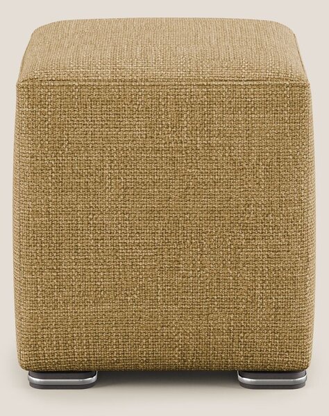 Cube pouf in morbido tessuto impermeabile ad intreccio melangiato T06