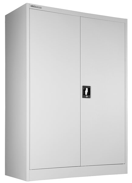 Armadietto Metallico Porta Documenti 2 Ante 90x40x140 cm per Ufficio/Casa in Acciaio Grigio