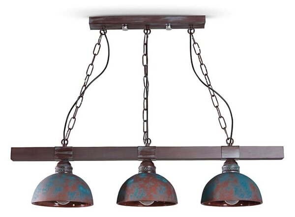 BRILAGI - Lampadario a catena VIRIONI 3xE27/60W/230V marrone/patina