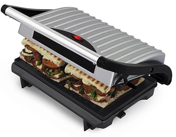 Bistecchiera Elettrica Piastra Griglia Grill Antiaderente 700W Toast Panini Dunlop