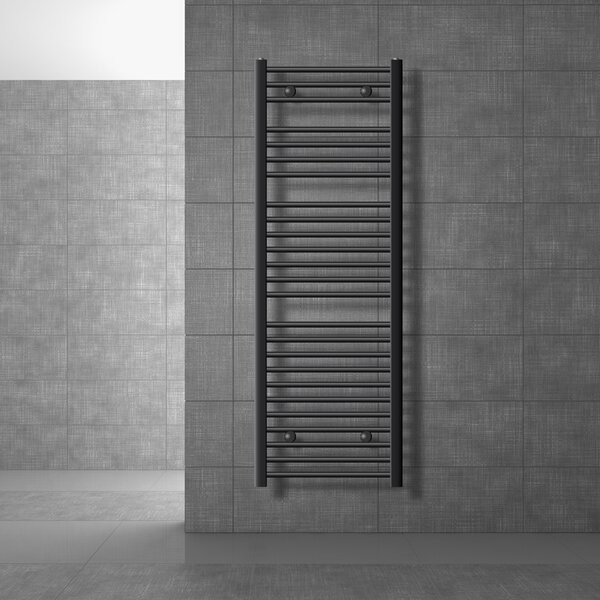 LuxeBath radiatore bagno Sahara - 500 x 1500 mm - antracite - curvo con attacco laterale - radiatore scaldasalviette asciugacapelli, senza elemento riscaldante