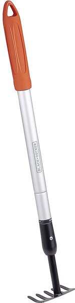 Rastrello da Giardino a 5 Denti Telescopico 66-10 cm in Acciaio al Carbonio Black & Decker
