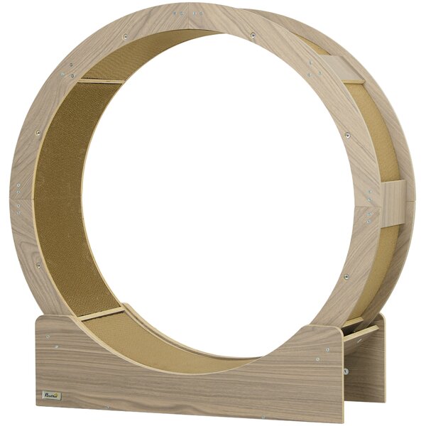PawHut Ruota per Gatti 91x33.5x94 cm con freno, color Noce