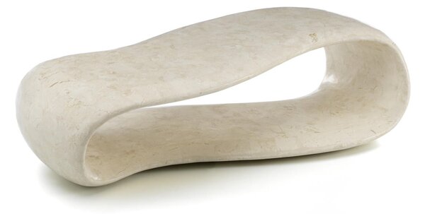 Tavolino da Soggiorno 123x60x34 cm in Pietra Fossile Scarf Beige