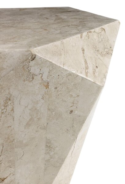 Tavolino da Soggiorno 60x60x50 cm in Pietra Fossile Diamond small Beige