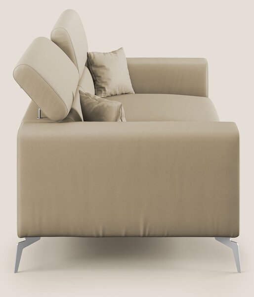 Blade Divano moderno con poggiatesta reclinabili in Ecopelle T04 beige