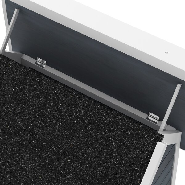 PawHut Casetta per Gatti, resistente alle intemperie, con finestra, 77x57,5x68cm (senza tetto in asfalto), Grigio/Bianco/Nero | Aosom Italy