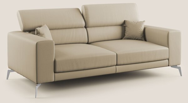 Blade Divano moderno con poggiatesta reclinabili in Ecopelle T04 beige
