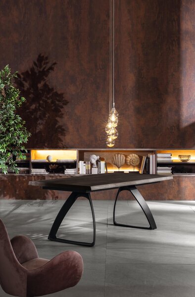 Tavolo Fisso 160x90x76 cm in Rovere Impiallacciato Bridge Naturale