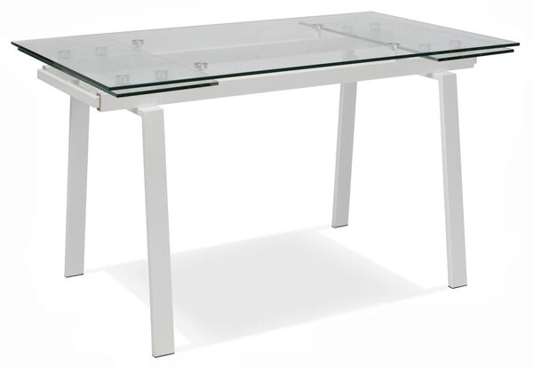Tavolo Allungabile 140/200x80x76 cm in Vetro Temperato Tommy Trasparente