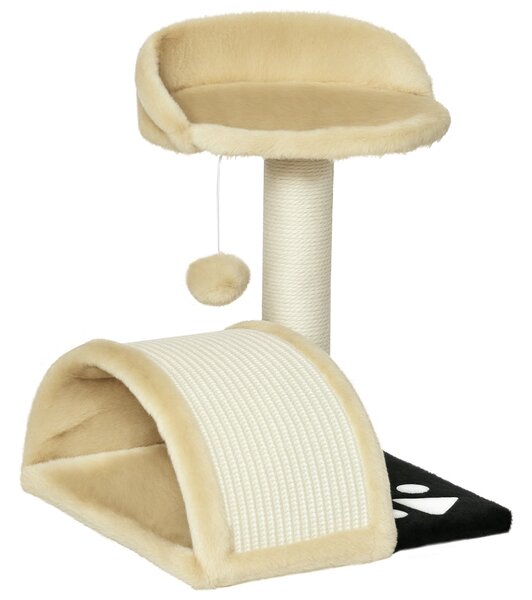 PawHut Albero Tiragraffi per Gatti per Gioco e Relax 35.5x37x46 cm Beige