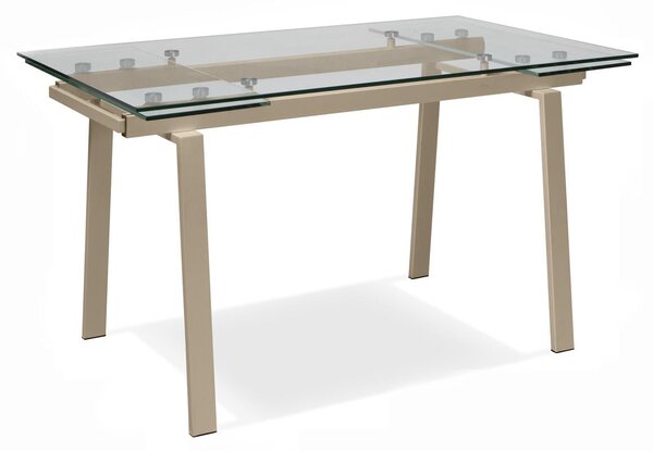 Tavolo Allungabile 140/200x80x76 cm in Vetro Temperato Tommy Trasparente