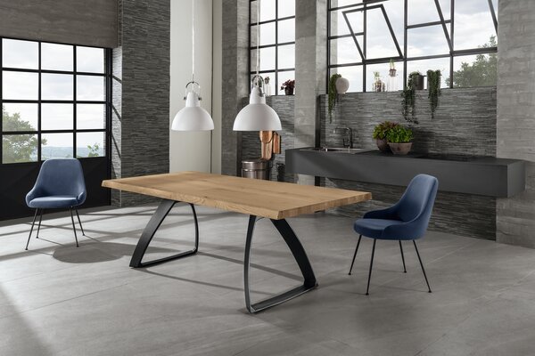 Tavolo Fisso 200x100x76 cm In Rovere Bridge Naturale
