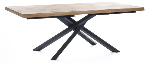 Tavolo Fisso 200x100x76 cm in Rovere Impiallacciato Spike Naturale