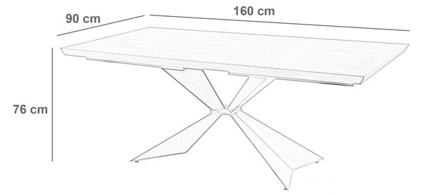 Tavolo Fisso 160x90x76 cm in Rovere Impiallacciato Stark Naturale