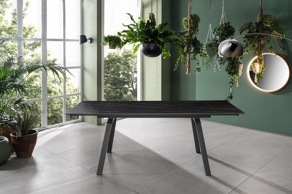 Tavolo Allungabile 140/200x80x76 cm in Ceramica Dylan Grigio Opaco