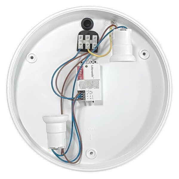 Applique Quadrata sensore di Movimento 2xE27 a Luce Diffusa IP65 Bianca