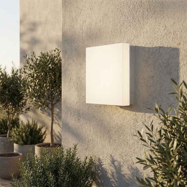 Applique Quadrata sensore di Movimento 2xE27 a Luce Diffusa IP65 Bianca