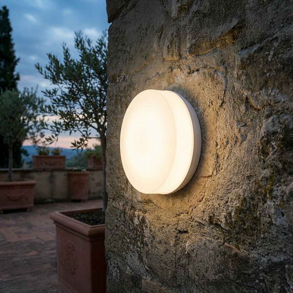 Applique con sensore di Movimento 2xE27 a Luce Diffusa IP65 Bianca
