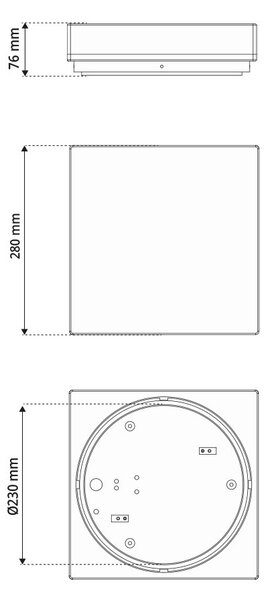 Applique Quadrata sensore di Movimento 2xE27 a Luce Diffusa IP65 Bianca