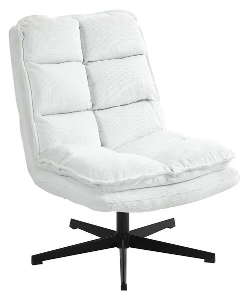 Meubles Cosy: poltrona reclinabile senza braccioli in tessuto bianco, girevole a 360° – AESTON