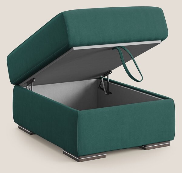 Sun pouf apribile contenitore in microfibra smacchiabile T11 petrolio
