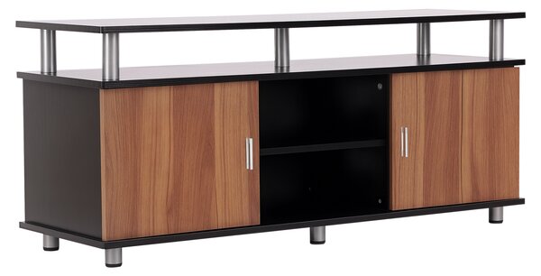 HOMCOM Mobile Porta TV Fino a 50'' con Armadietti e Ripiani, Mobiletto per Salotto e Soggiorno in Legno e Alluminio, 120x40x52.2cm|Aosom