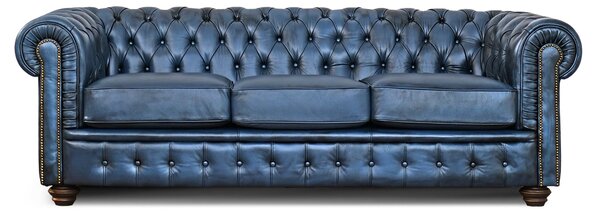 Divano Chesterfield in Pelle Primo Fiore Premium – Iconico, Finiture di Pregio