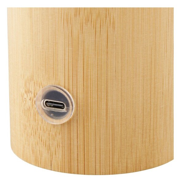 Lampada da tavolo bianca/di colore naturale in bambù con paralume in plastica (altezza totale 18 cm) Stafford – House Nordic