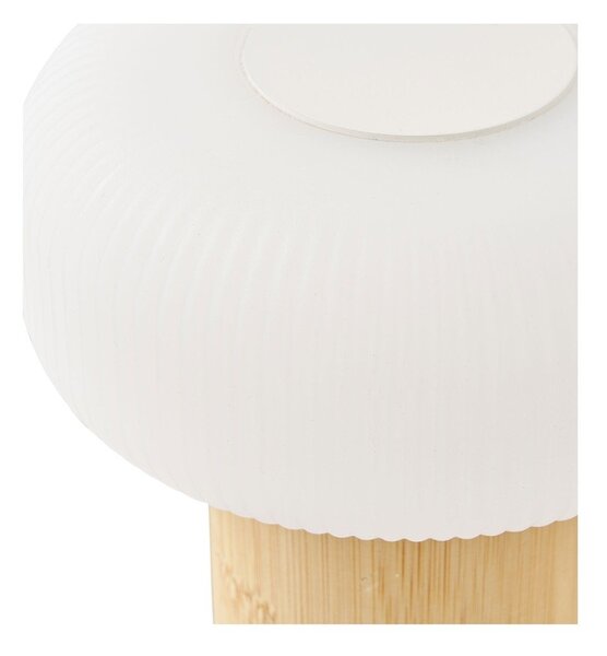 Lampada da tavolo bianca/di colore naturale in bambù con paralume in plastica (altezza totale 18 cm) Stafford – House Nordic
