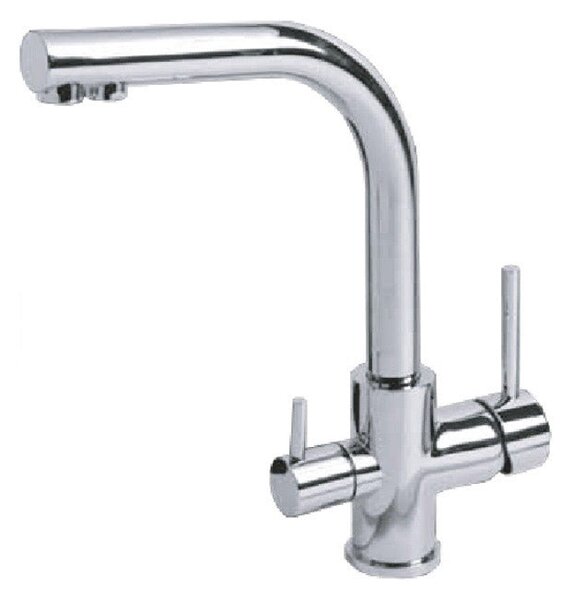 Rubinetto Cucina Miscelatore a 3 Vie Lavello in Ottone Acqua pura Cromato