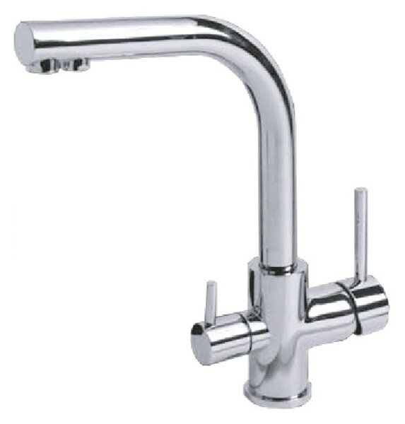 Rubinetto Cucina Miscelatore a 3 Vie Lavello in Ottone Acqua pura Cromato