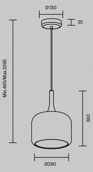 Maytoni Lampada a sospensione in vetro Spirito, Ottone / Oro, Soggiorno / Sala da pranzo, Vetro, Lampada a sospensione