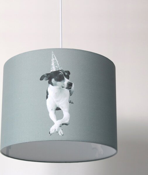 Cagü: Design Retro Lounge Hanging Lamp Dog JACK RUSSEL [OSKAR] Grey 35cm Ø - Anche per le camere dei bambini!