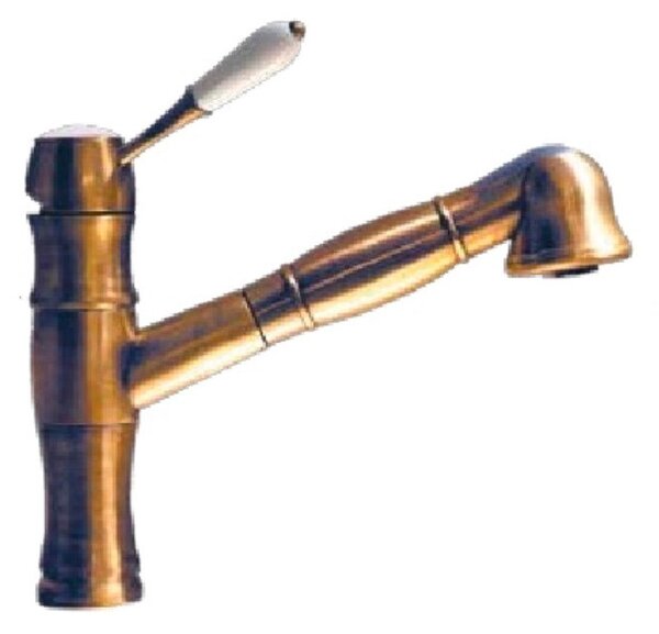 Rubinetto Cucina Miscelatore Monocomando Lavello in Ottone Cordoba Antico