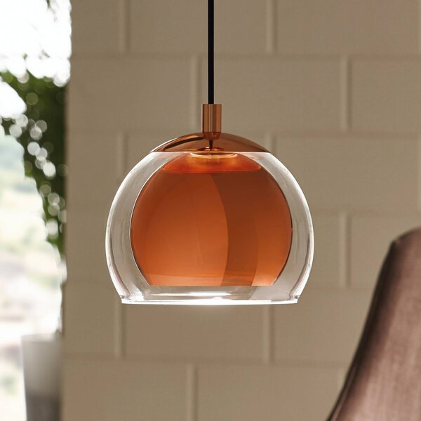EGLO Lampada a sospensione Rocamar, dimmerabile, Rame, Soggiorno / Sala da pranzo, Metallo, Moderno, Lampada a sospensione
