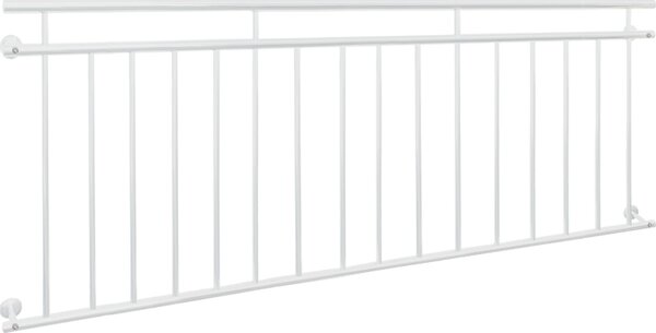 ECD Germany Balcone francese, 90x225 cm, con 16 barre di riempimento, bianco opaco e ruvido, ringhiera per balconi in acciaio verniciato a polvere