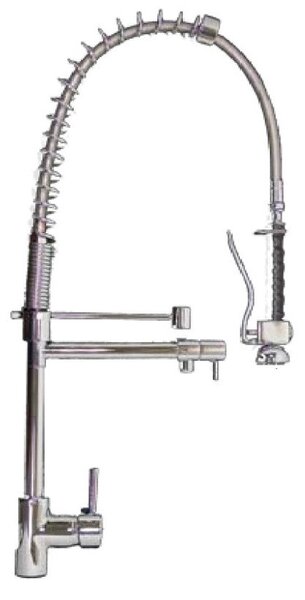Rubinetto Cucina Miscelatore Monocomando Lavello con Molla Girevole in Ottone Grand Chef Cromato