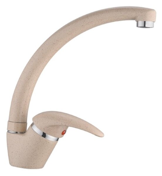 Rubinetto Cucina Miscelatore Monocomando Lavello Canna Tonda in Ottone V2 Avena