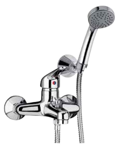 Kit Doccino e Miscelatore Monocomando per Vasca da Parete in Ottone Paini Cromato
