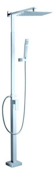 Set Colonna Doccia Soffione Doccia e Laccio in Ottone Linear Big Cromato