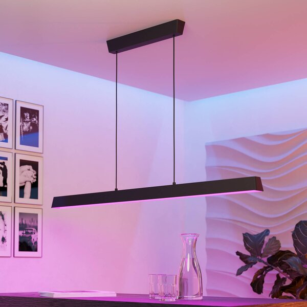EGLO connect Simolaris-Z LED a sospensione, 122cm Connect Simolaris-z, dimmerabile, Nero, Soggiorno / Sala da pranzo, Metallo, Moderno