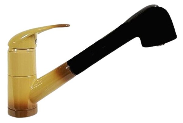 Rubinetto Cucina Miscelatore Monocomando Doccetta Estraibile in Ottone Paini Cromato